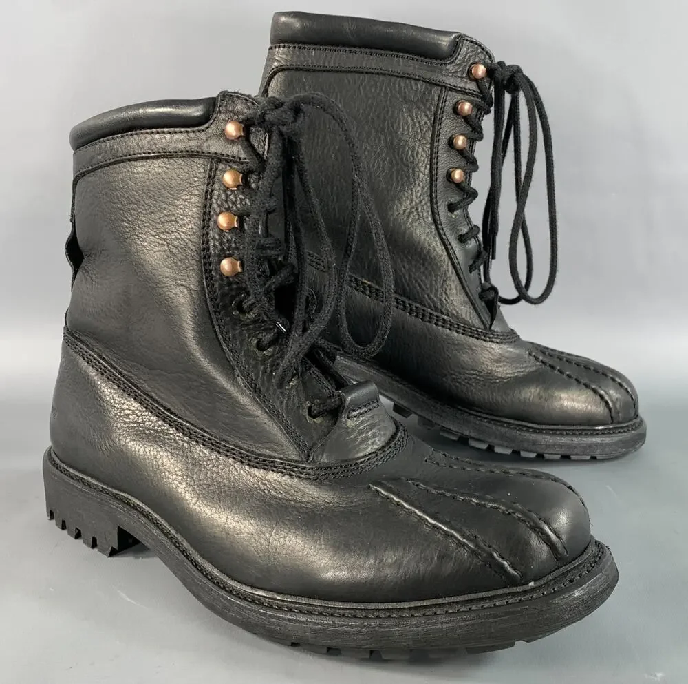 TED BAKER Size 11 Black Solid Leather Comando Sole Boots